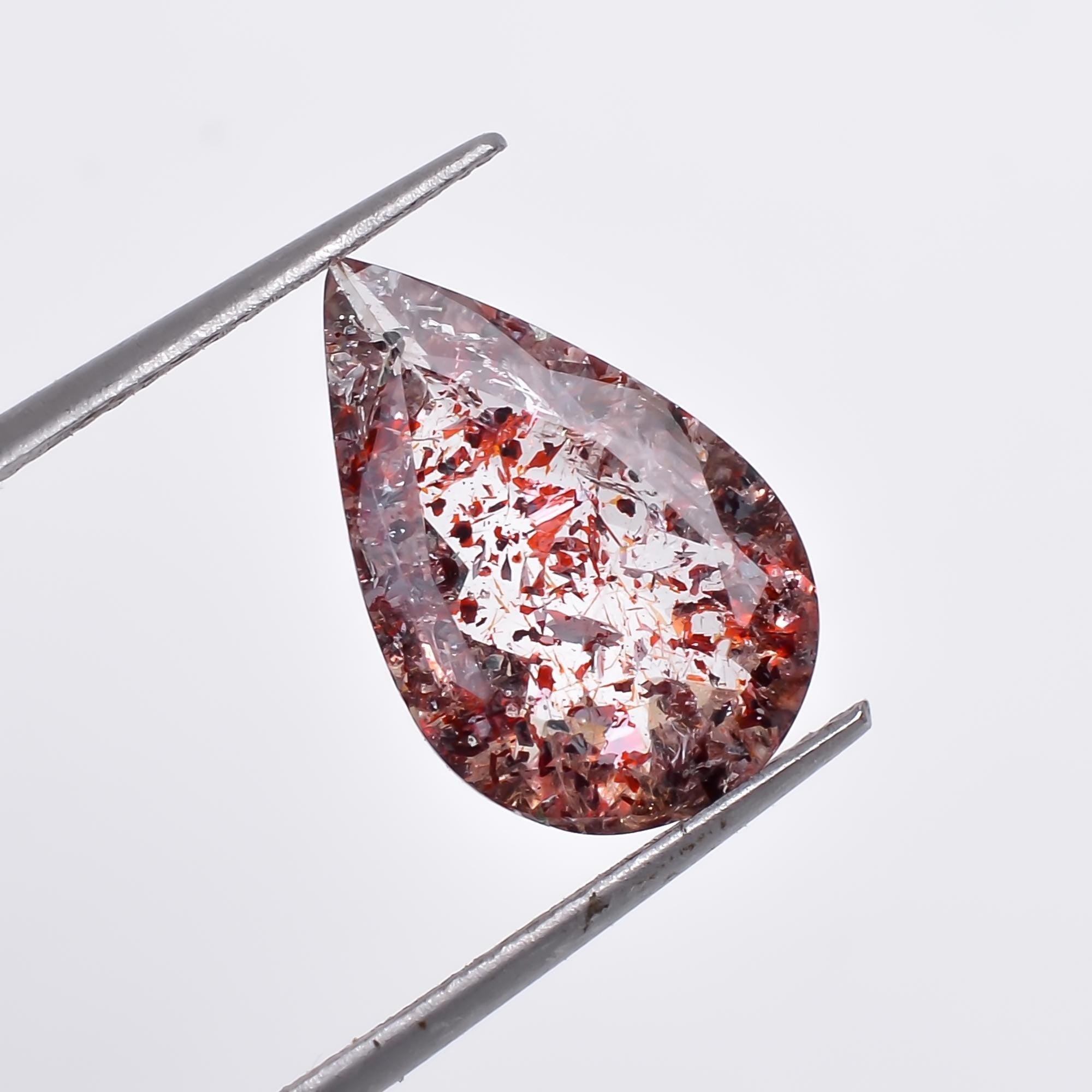 elestial quartz pear shape natural cut stone loose gemstone